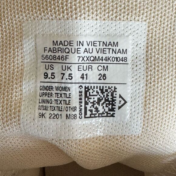 Converse White Chuck Taylor All Stars High Top Platform Sneakers Size 9.5 - Picture 7 of 11